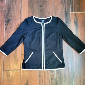 Bob Mackie Studio Zip Front Crew Neck Women's Top Size 10